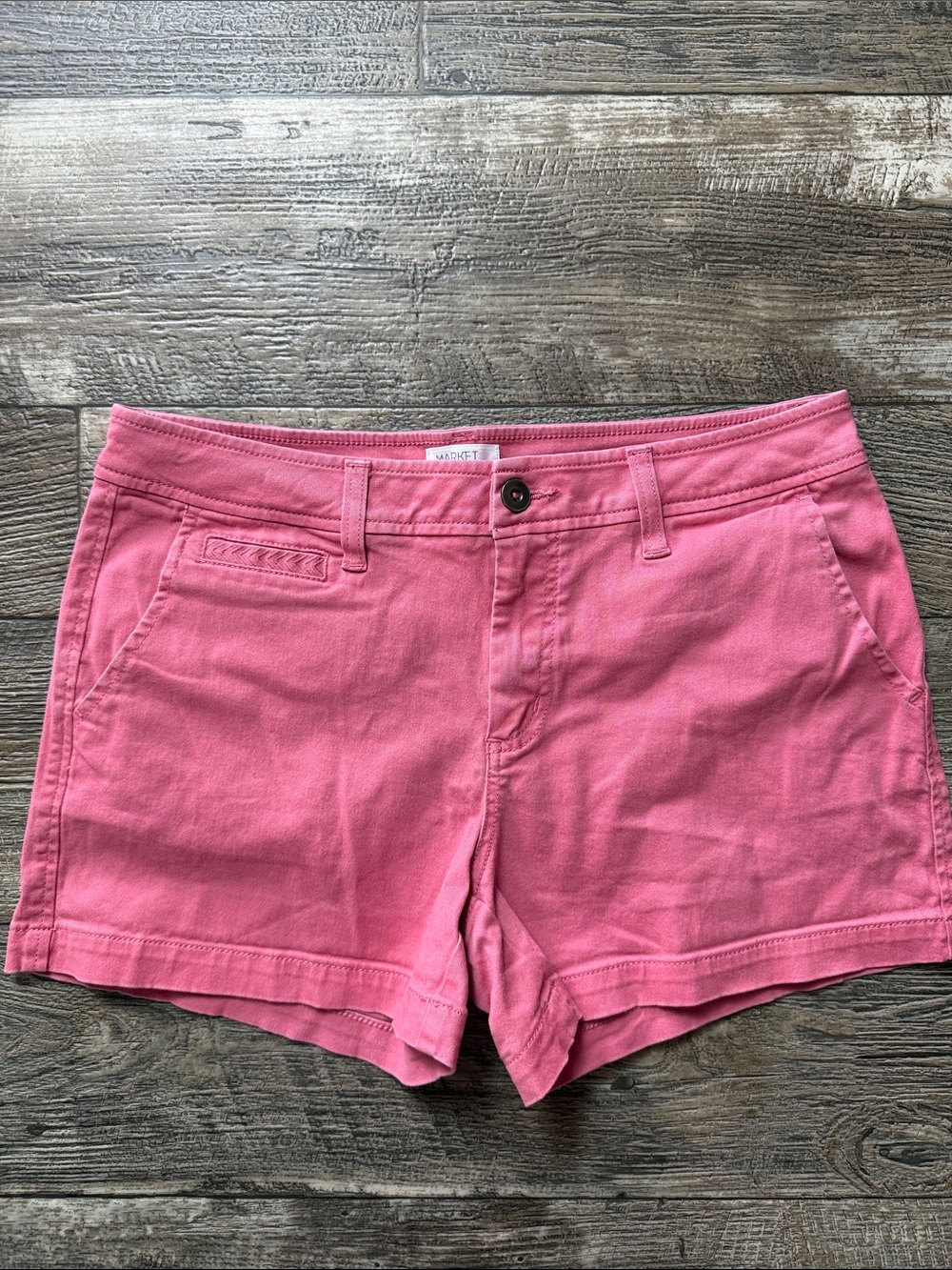 🌟Market & Spruce🌟 Pink High-Waist Cotton Shorts, 4